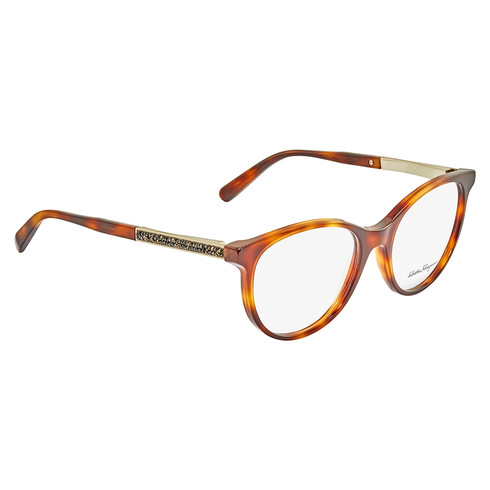 $59.99美金！SALVATORE FERRAGAMO 菲拉格慕 Light Havana Cateye Ladies Eyeglasses猫眼女士框架镜 15折直减（约合415元）