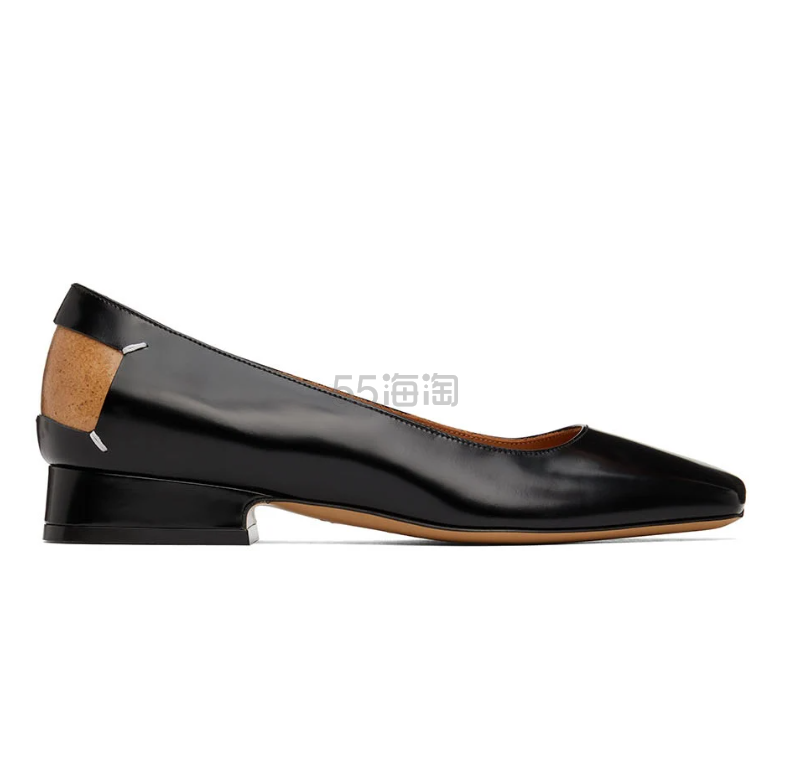 低库存！MAISON MARGIELA 黑色方头低跟鞋 7.4折 $699（约4642元）