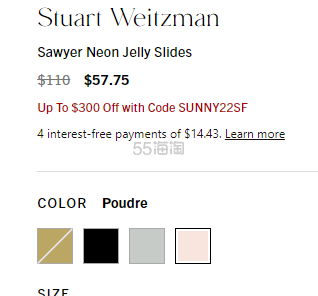 Saks：Stuart Weitzman 果冻凉鞋 三色可选 凑单低至$45