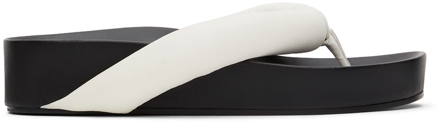 SSENSE:jil sander白色 Platform 拖鞋