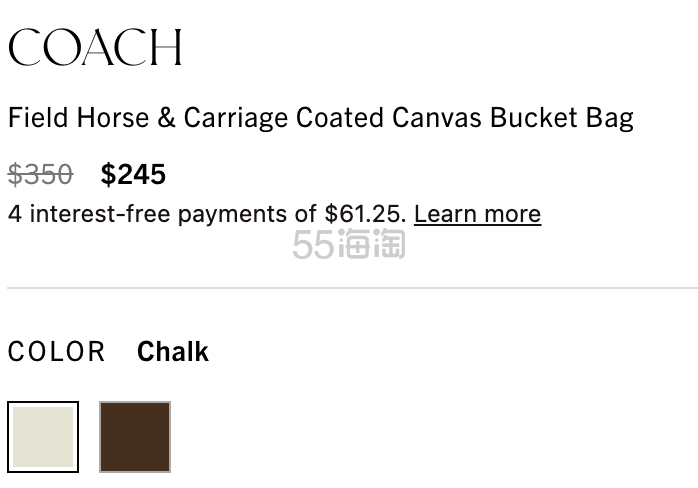 Coach 蔻驰 Horse and Carriage Field 抽绳水桶包 7折 $245（约1623元）