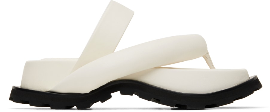 SSENSE:jil sander 大热灰白色 Oversize Strap & Sole 凉鞋