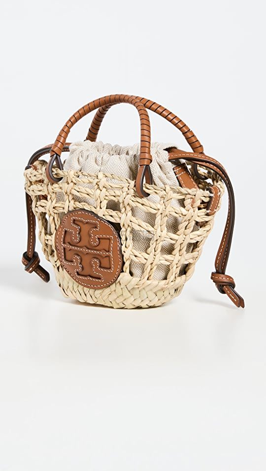 tory burch ella 草编镂空水桶包托特包