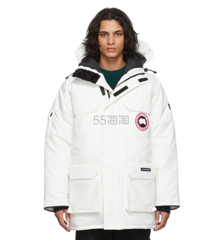 【变相52折】CANADA GOOSE 加鹅 白色远征无毛领羽绒服男款 6.8折 $881（约5893元）