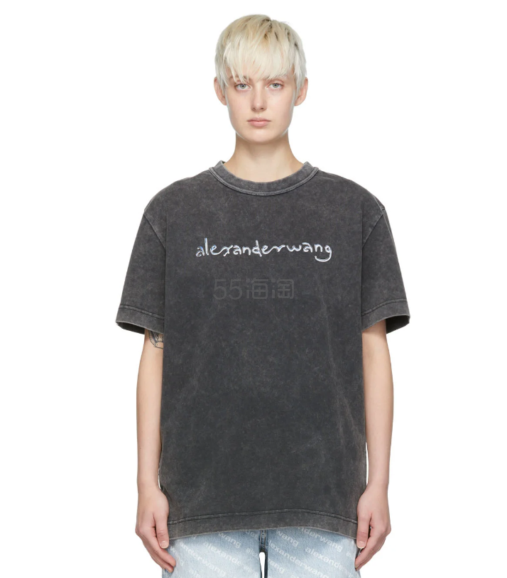 码全！Alexander Wang 新酸洗 Logo短袖 $265（约1760元）